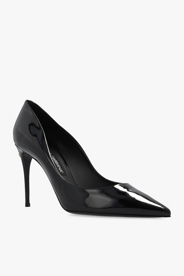 Dolce & Gabbana LACE STILETTO PUMPS スティレット パンプス Black 'Cardinale' patent leather pumps Dolce & Gabbana